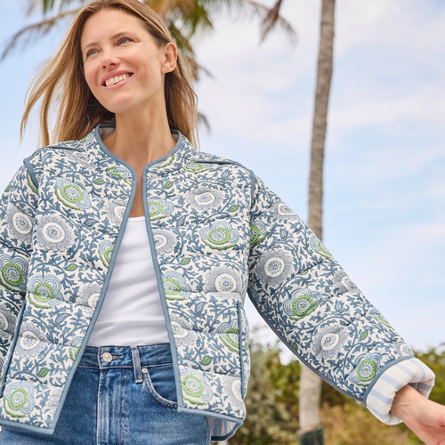 Womens Jaden Jacket - Blue Lisbon Floral