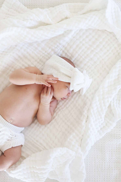 Organic Cotton Gauze Swaddle Blanket | Pearl