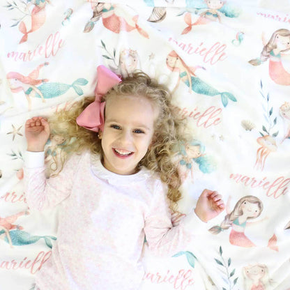 Mermaid Friends Personalized Toddler Blanket