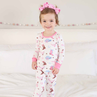 Boot Scootin' Two Piece Pajama Set | Pink
