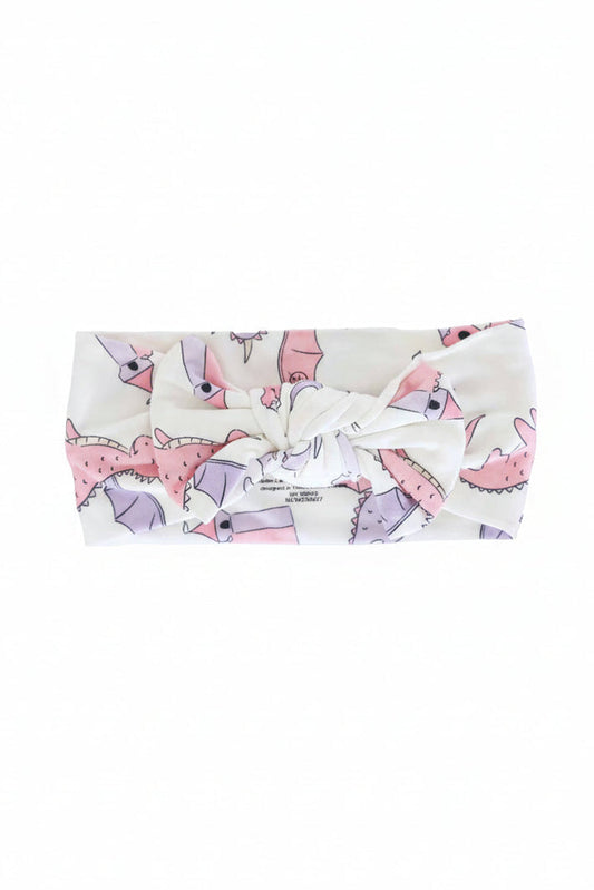 Dragon Adventure Knit Large Bow Headwrap | Pink