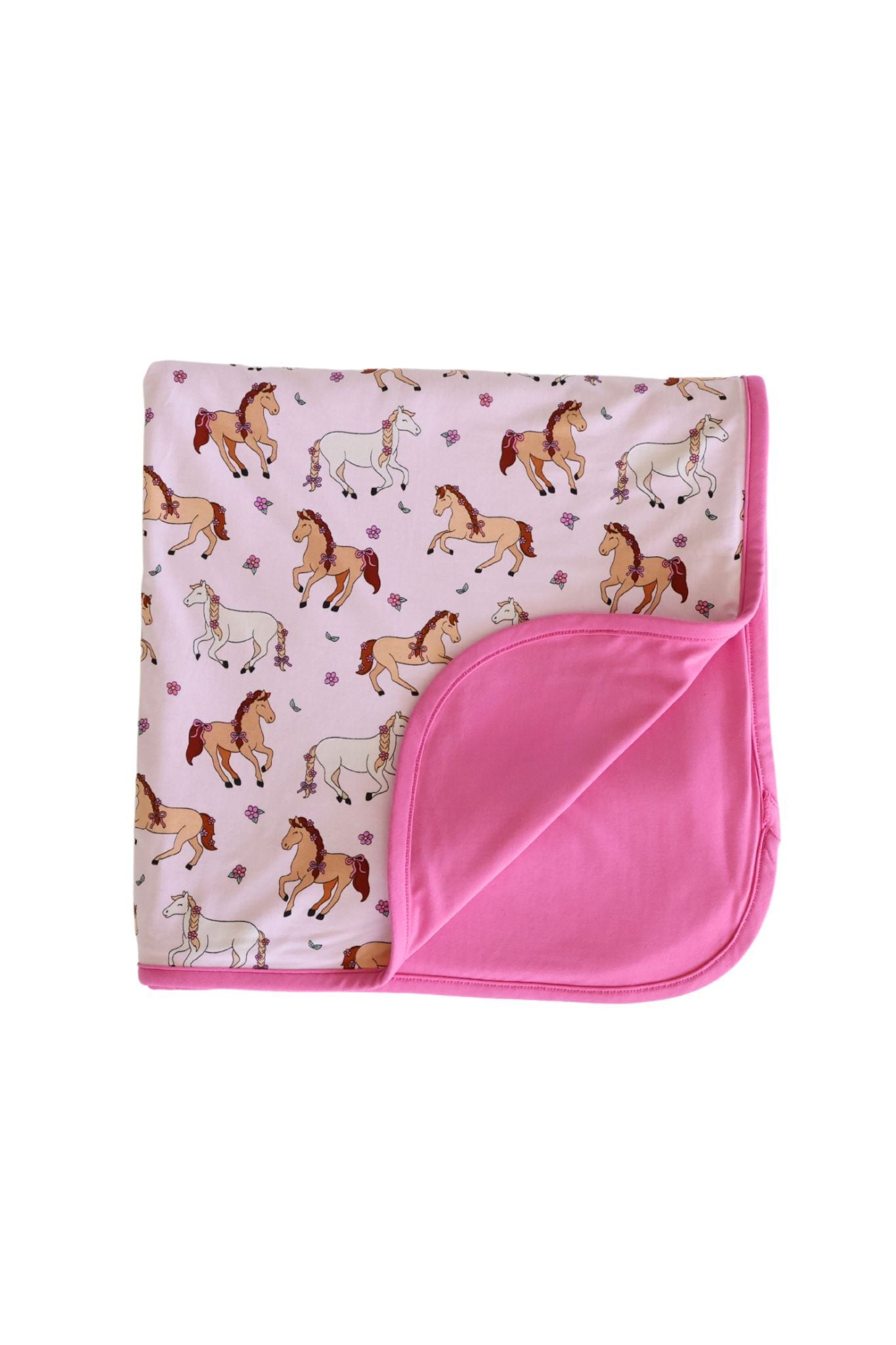 Double Sided Bamboo Blanket | Pony Club Pink