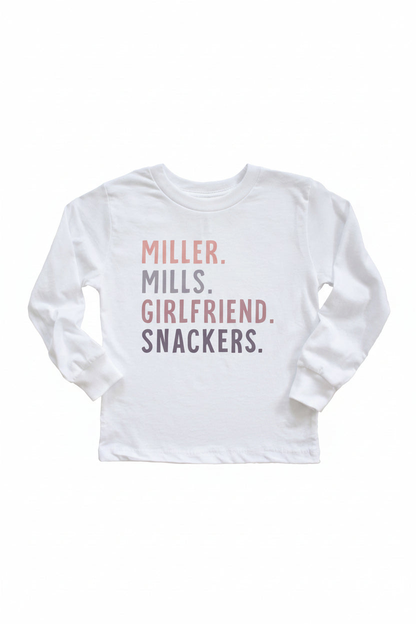 Personalized Nickname Color Block Kids Graphic Tees