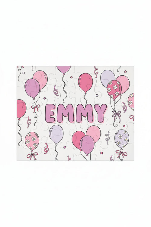 Kids Personalized 30 Piece Puzzle | Party Time Pink