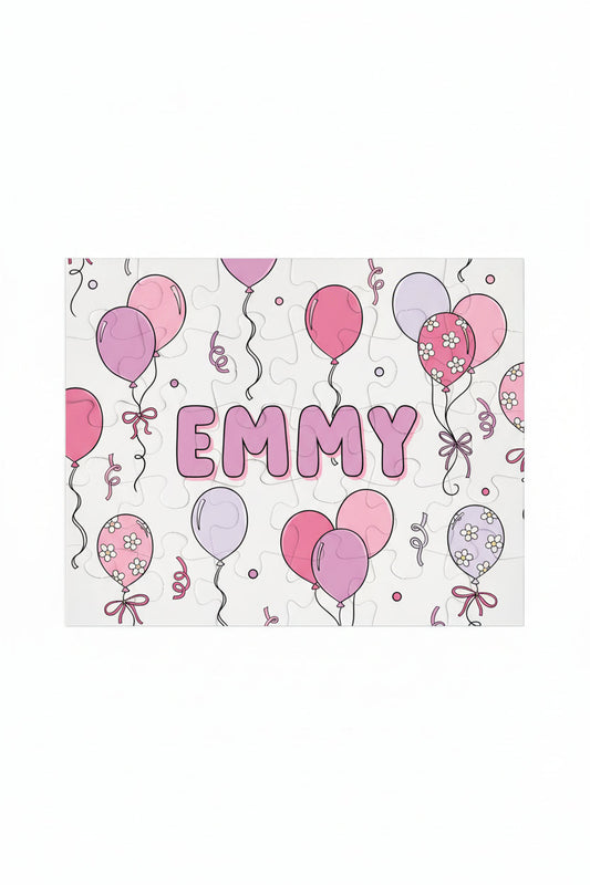 Kids Personalized 30 Piece Puzzle | Party Time Pink