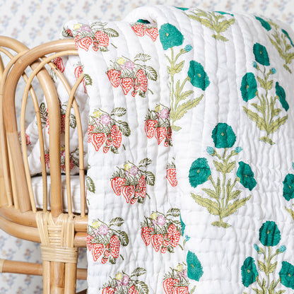 Reversible Twin Quilt - Jade Dandelion