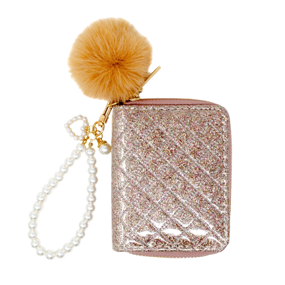 Quilted Pearl Strap Wallet - Rainbow