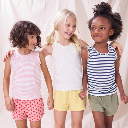 Joy Ruffle Rib Tank - Cream
