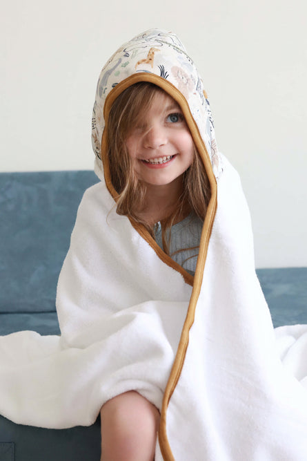 Kids Embroidered Bamboo Hooded Towels
