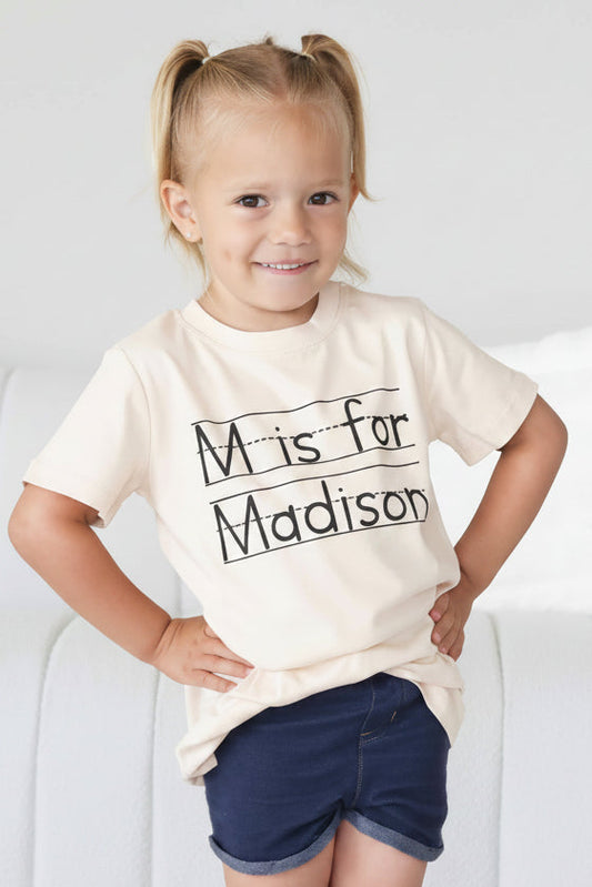 Personalized My Name is Kids Graphic Tee | Natural
