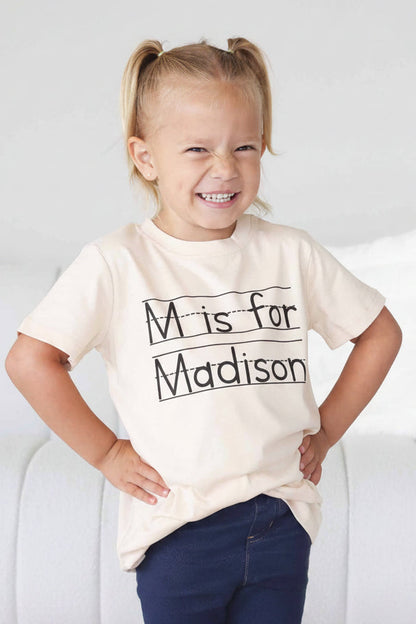 Personalized My Name is Kids Graphic Tee | Natural