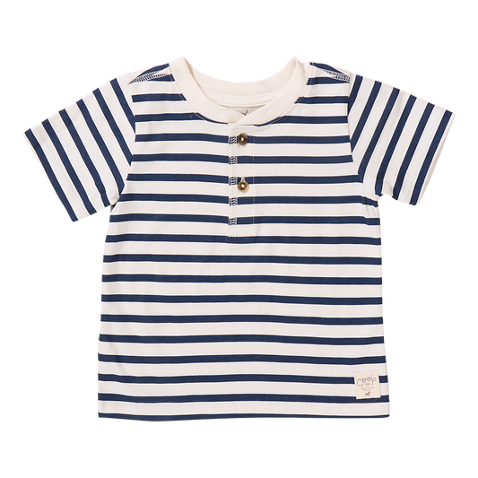 Scout Henley T-Shirt - Navy Stripe