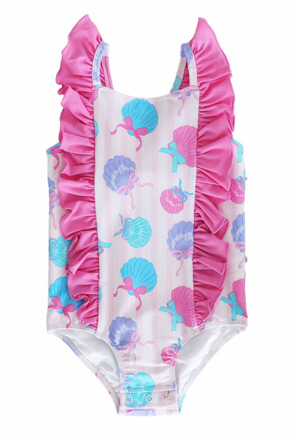 Double Ruffle Bow Back One Piece | Seaside Sweetie