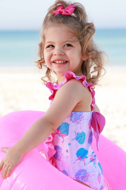Double Ruffle Bow Back One Piece | Seaside Sweetie