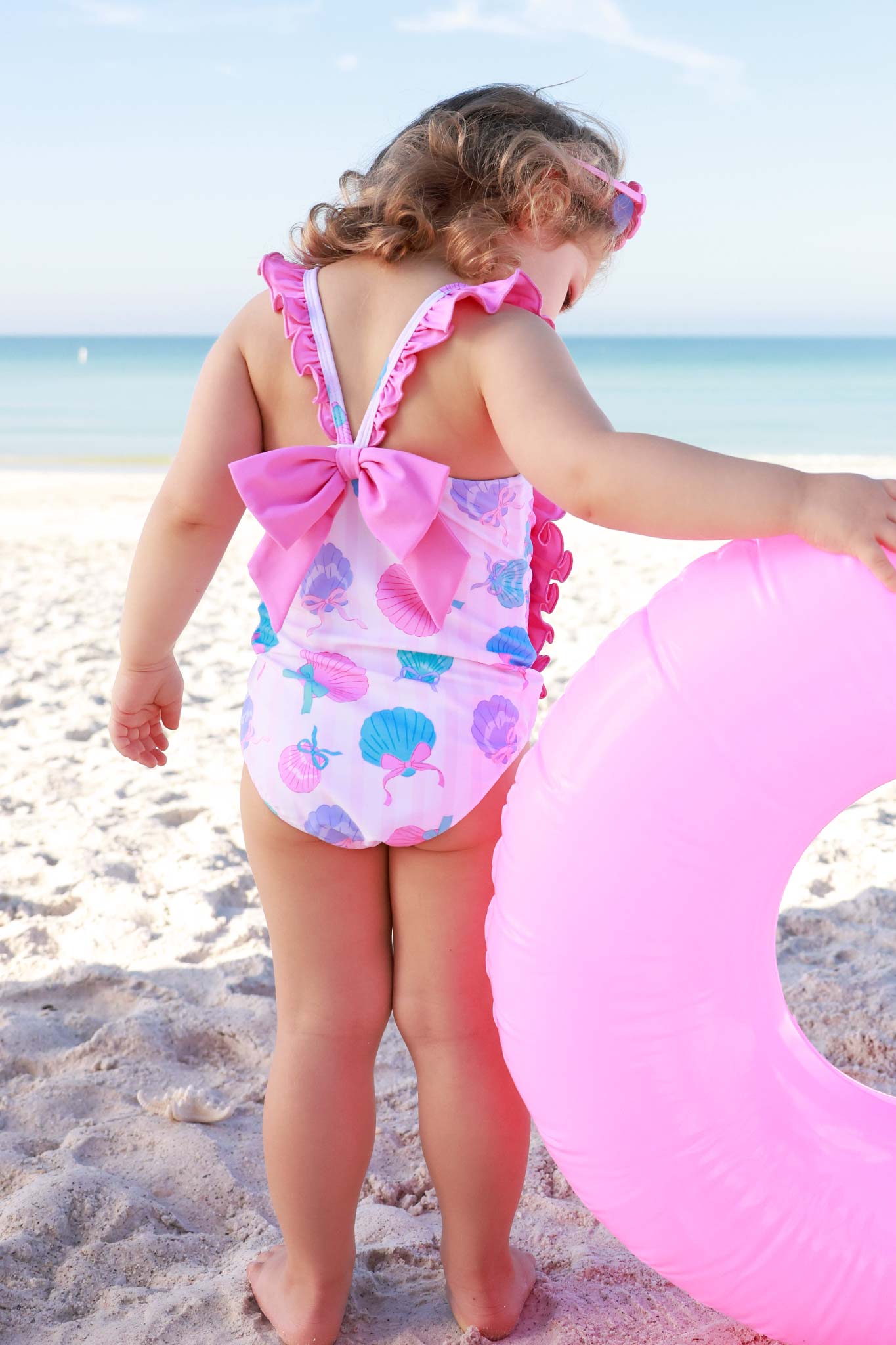 Double Ruffle Bow Back One Piece | Seaside Sweetie