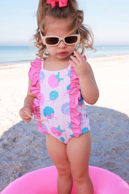 Double Ruffle Bow Back One Piece | Seaside Sweetie