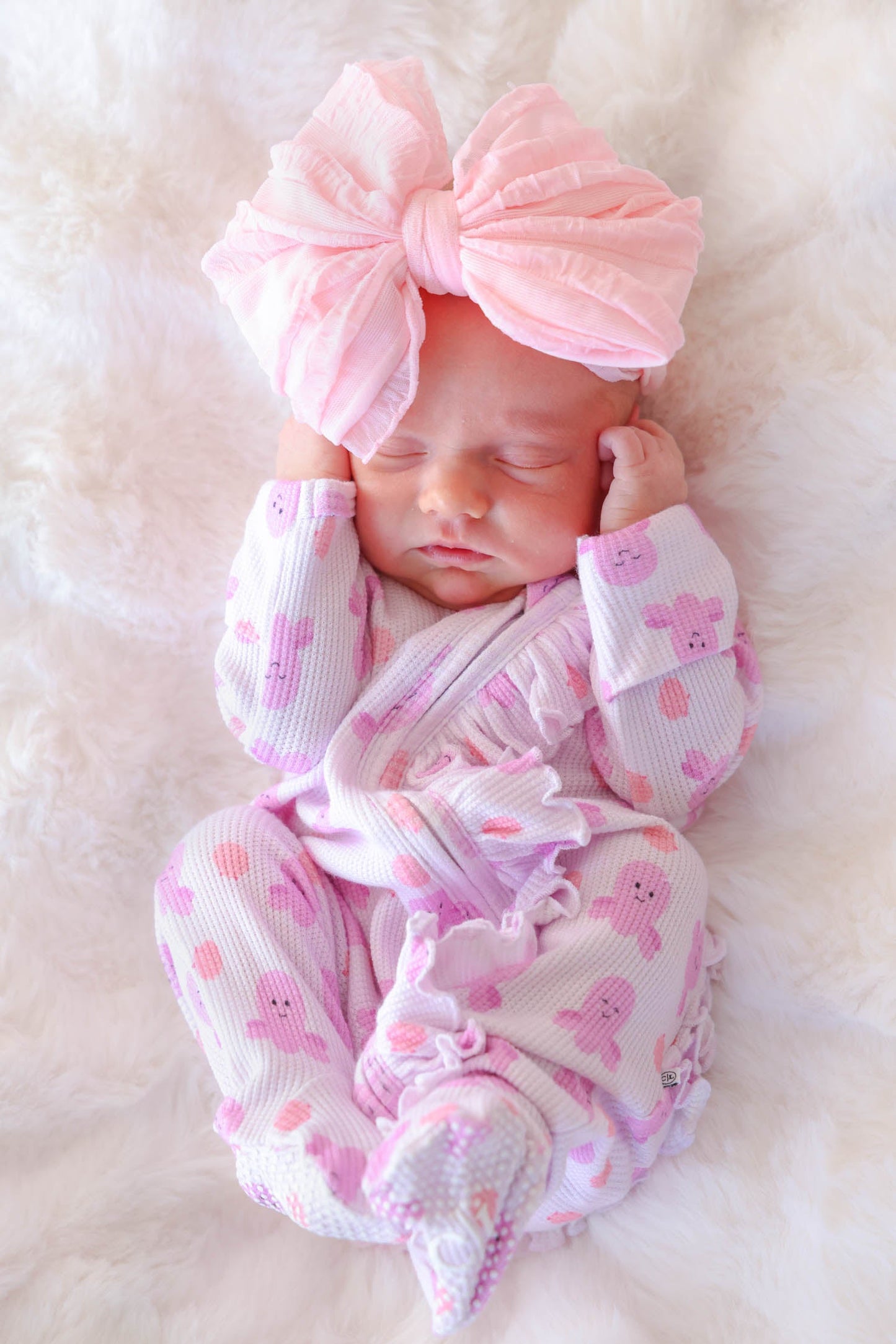 Bamboo Waffle Ruffle Zipper Footie | Sea Snuggles