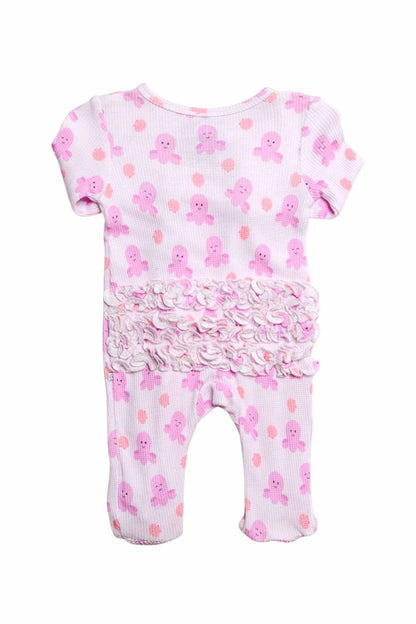 Bamboo Waffle Ruffle Zipper Footie | Sea Snuggles
