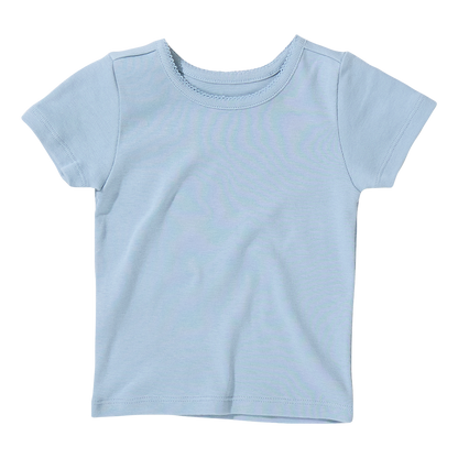 Short Sleeve Seesaw Rib T-Shirt - Light Blue