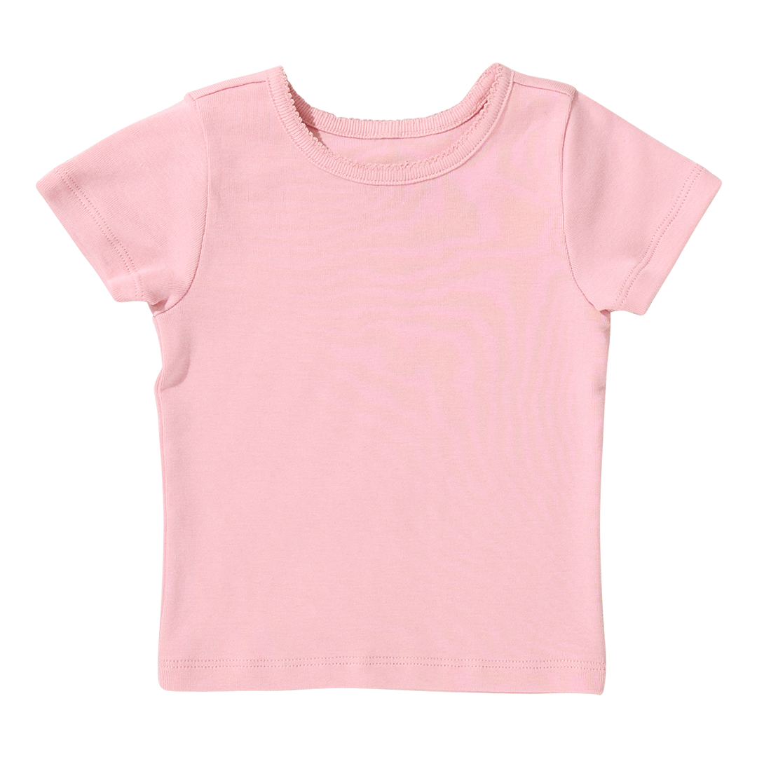 Short Sleeve Seesaw Rib T-Shirt - Pink