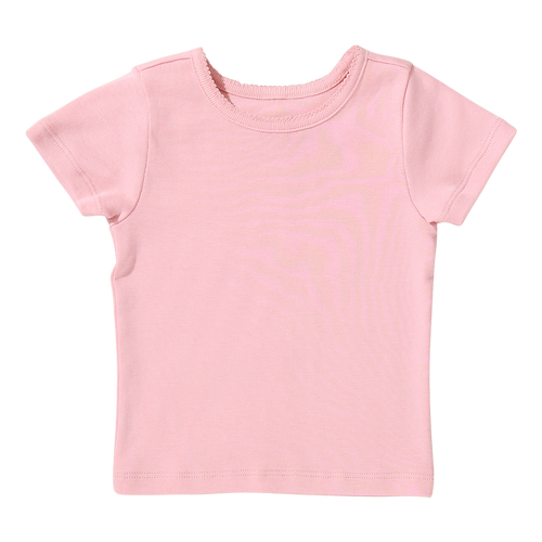 Short Sleeve Seesaw Rib T-Shirt - Pink