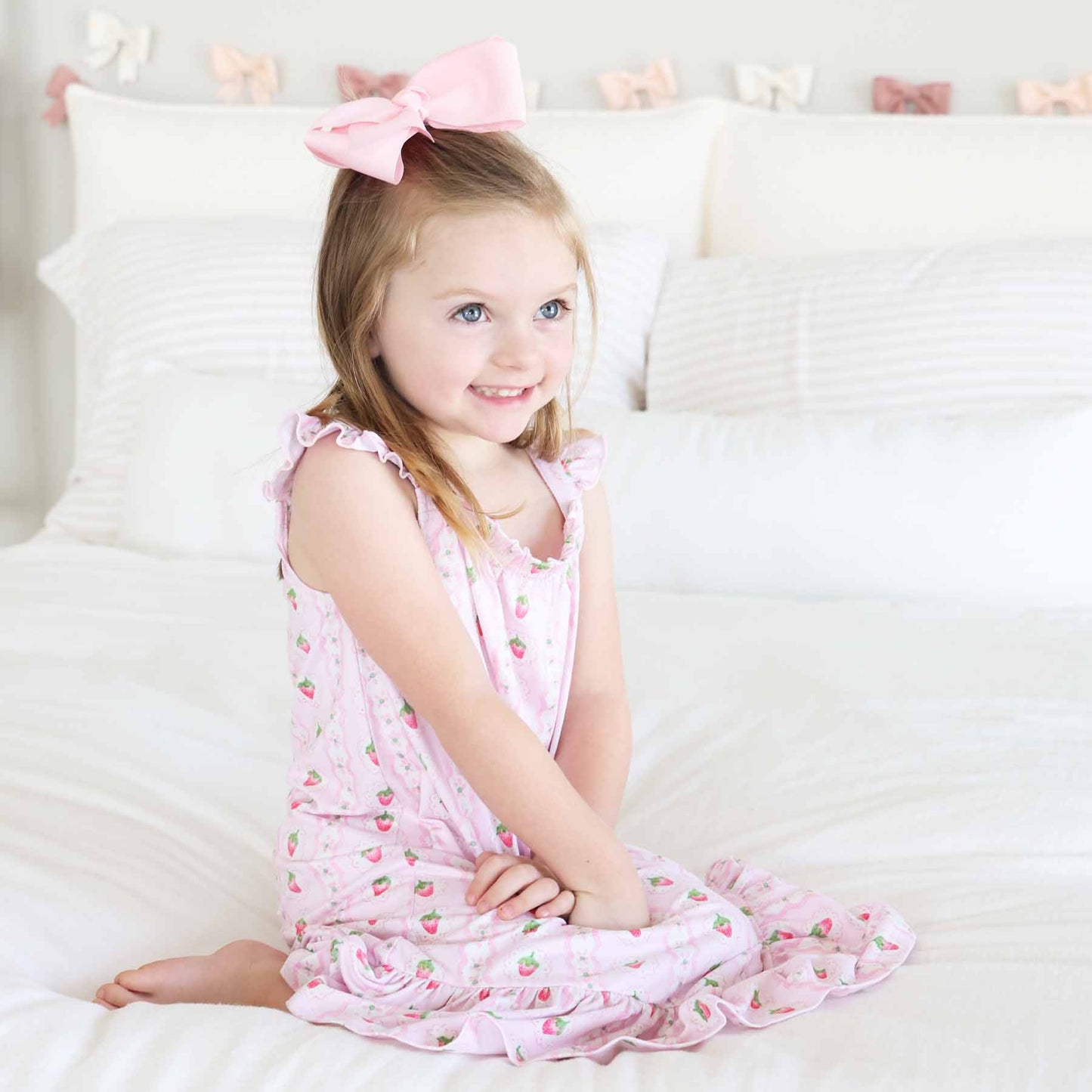Girls' Full Length Ruffle Nightgown | Berry Sweet