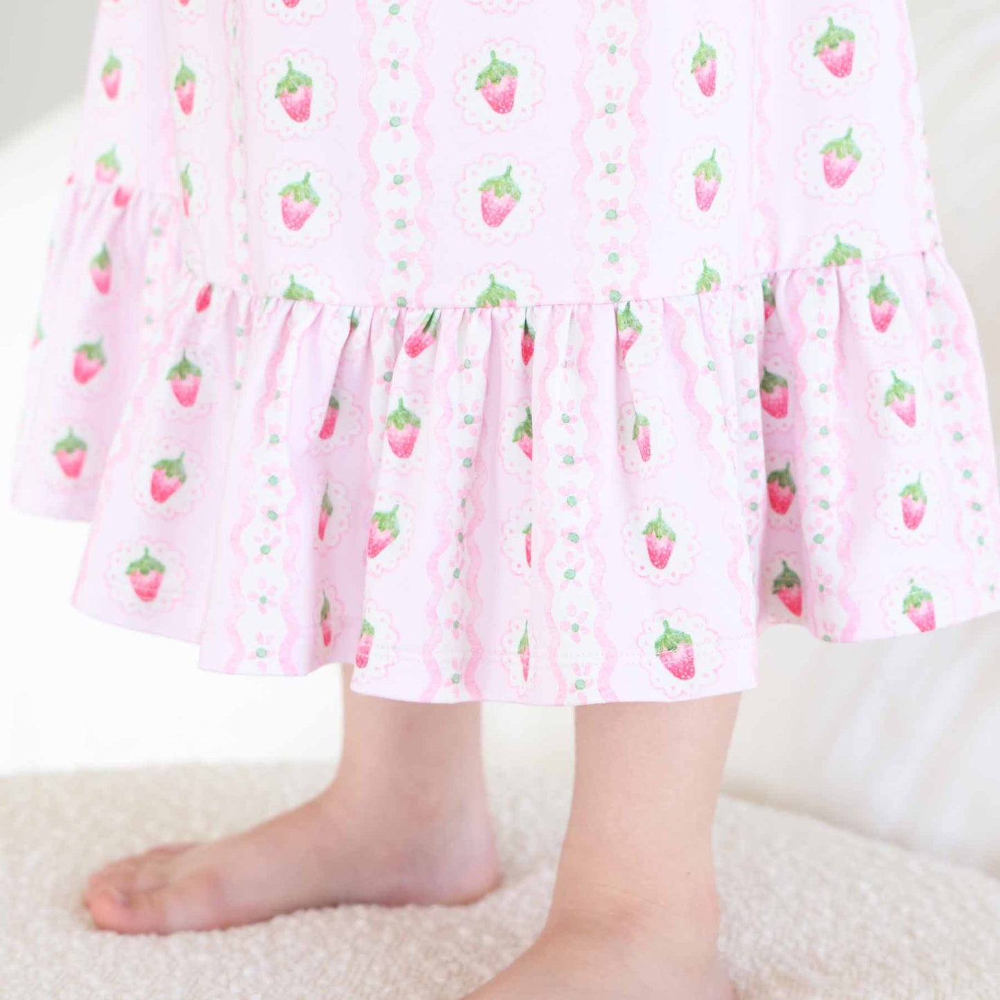 Girls' Full Length Ruffle Nightgown | Berry Sweet