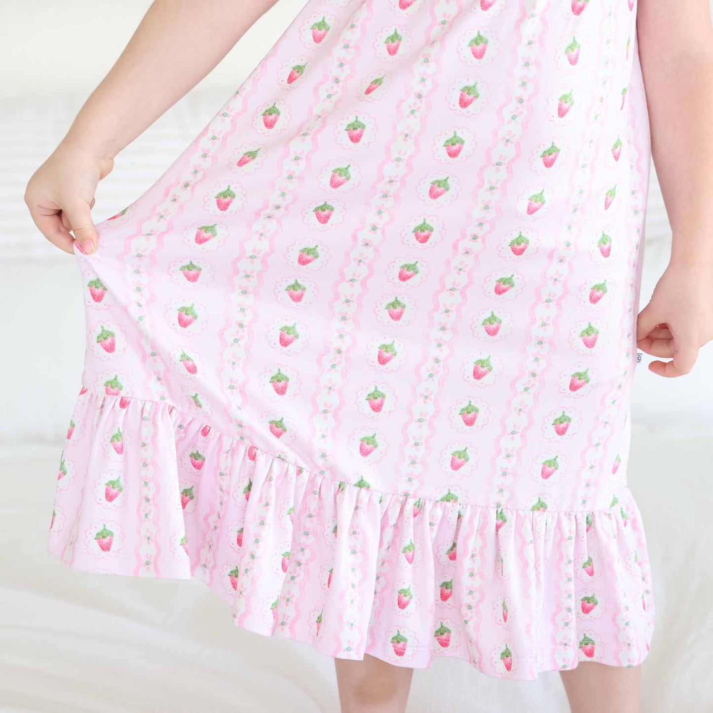Girls' Full Length Ruffle Nightgown | Berry Sweet