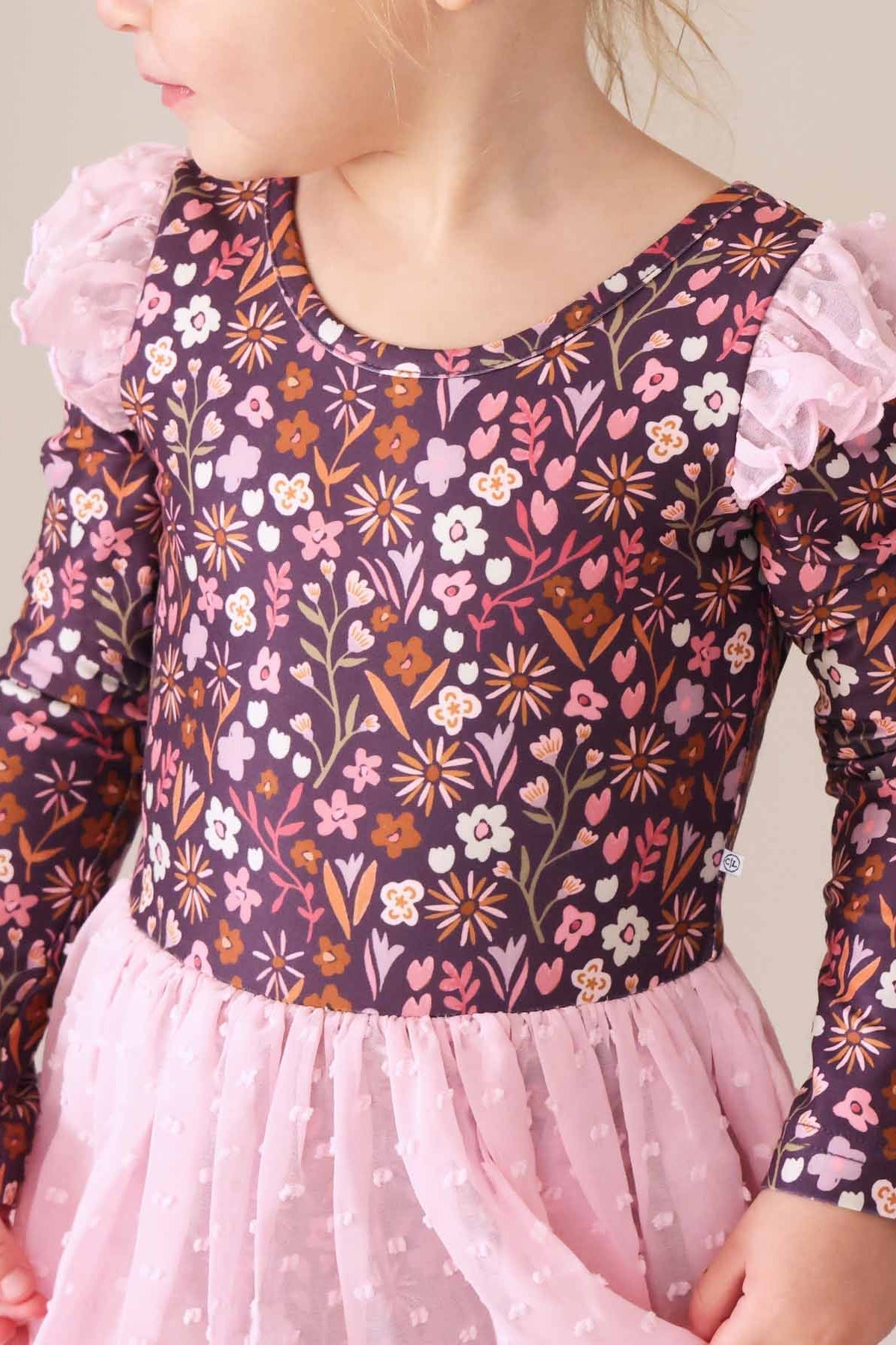 Long Sleeve Swiss Dot Leotard | Sugar Plum
