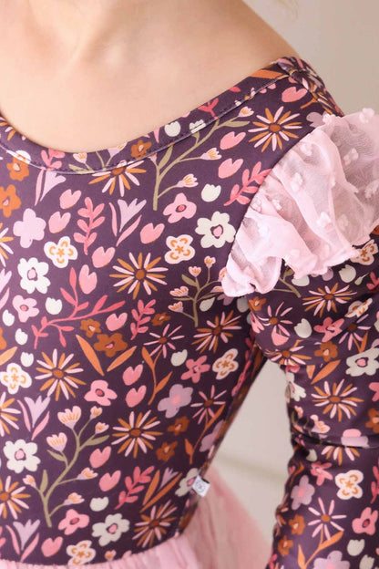 Long Sleeve Swiss Dot Leotard | Sugar Plum