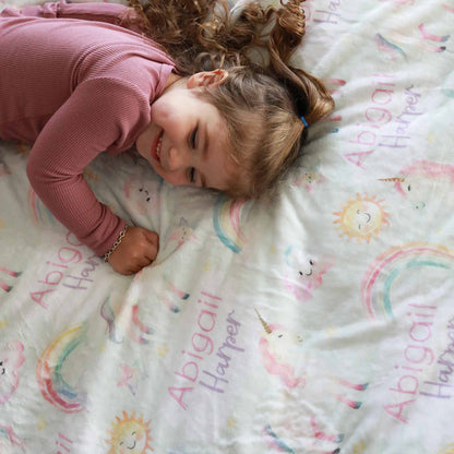 Magical Unicorns Personalized Kids Blanket