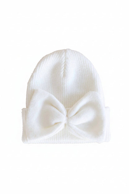 Knit Newborn Bow Beanies