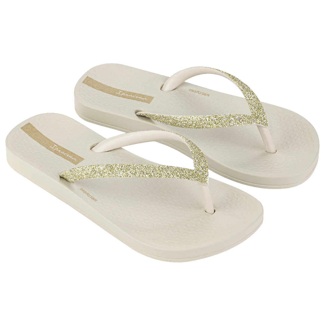 Ana Flip Flop - Beige Glitter